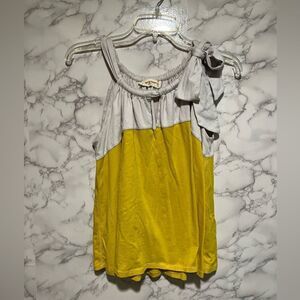 Anthropologie Pilcro and the Letterpress color block Tank Top yellow/grey